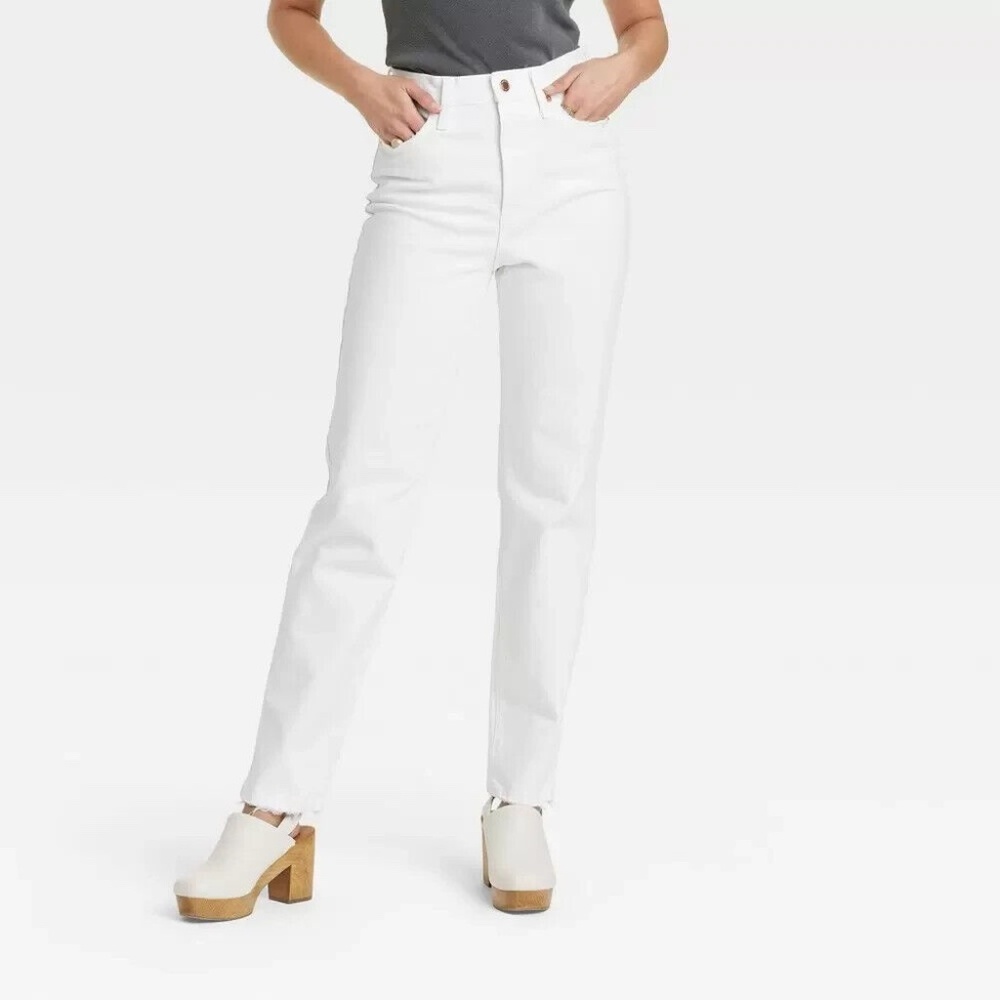 NWT Tall High-Rise White Jeans - 6 Long